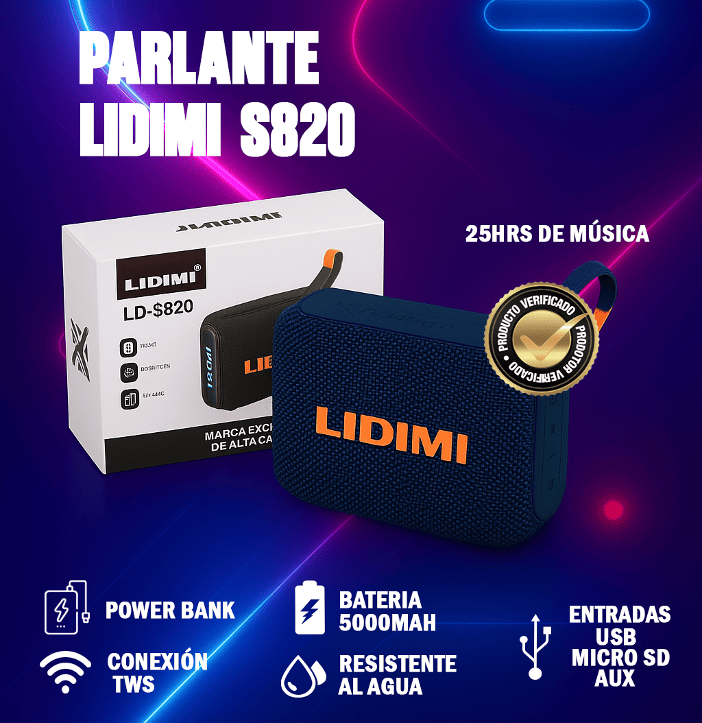PARLANTE PORTÁTIL LIDIMI S820