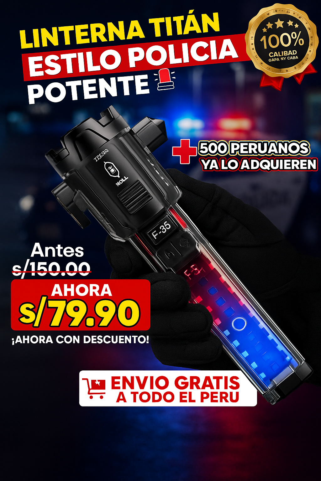 LINTERNA POLICIAL ULTRA POTENTE®